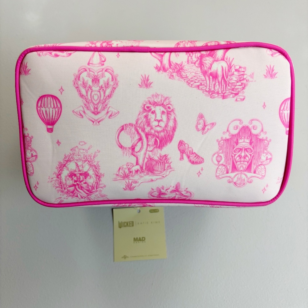 WICKED X Katie Kime Makeup Cosmetic Train Bag NWT HTF Pink Toile Glinda OZ - Picture 6 of 15